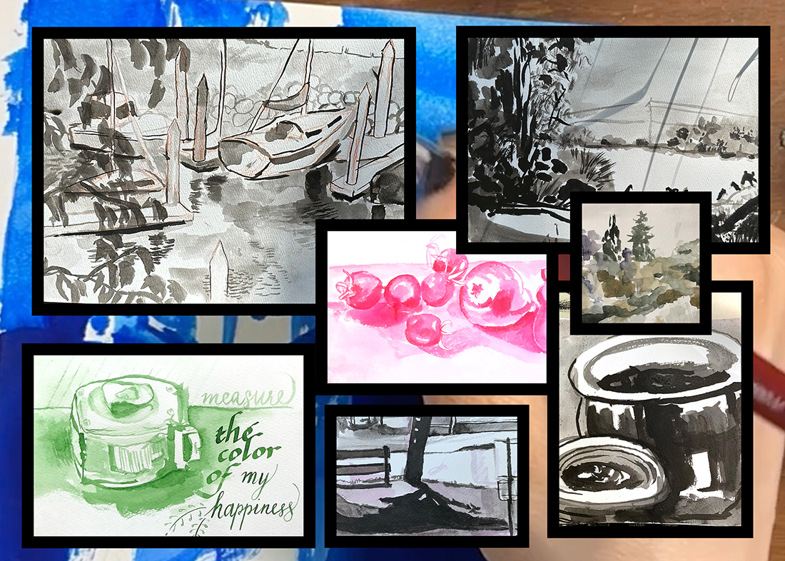 Inkwash Painting Collage